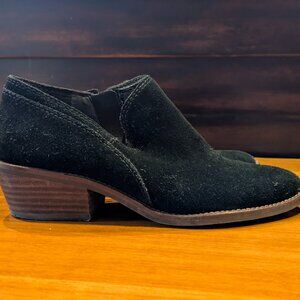 Lucky brand women's black leather suede shoetie